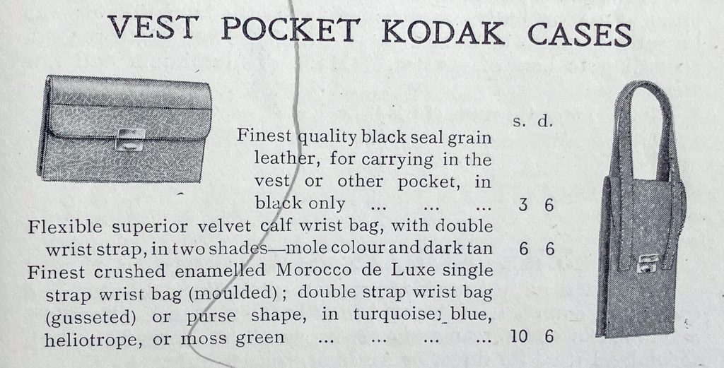 Page from 1913 Kodak catalogue